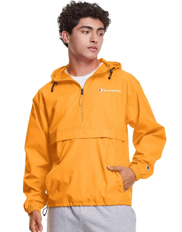 Stadium Packable Jacket Script Logo C Gold MenWomen Champion Jackets