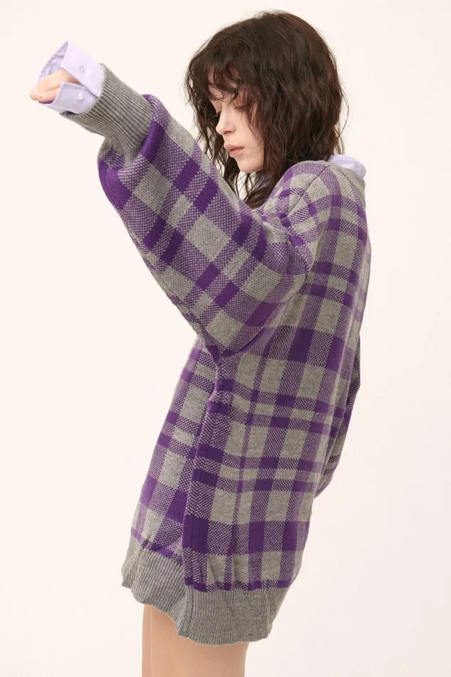 Storets Alexis Oversized Sweater In Plaid Women Sweaters and Knitwears Storets Alexis Oversized Sweater In Plaid Women Sweaters and Knitwears