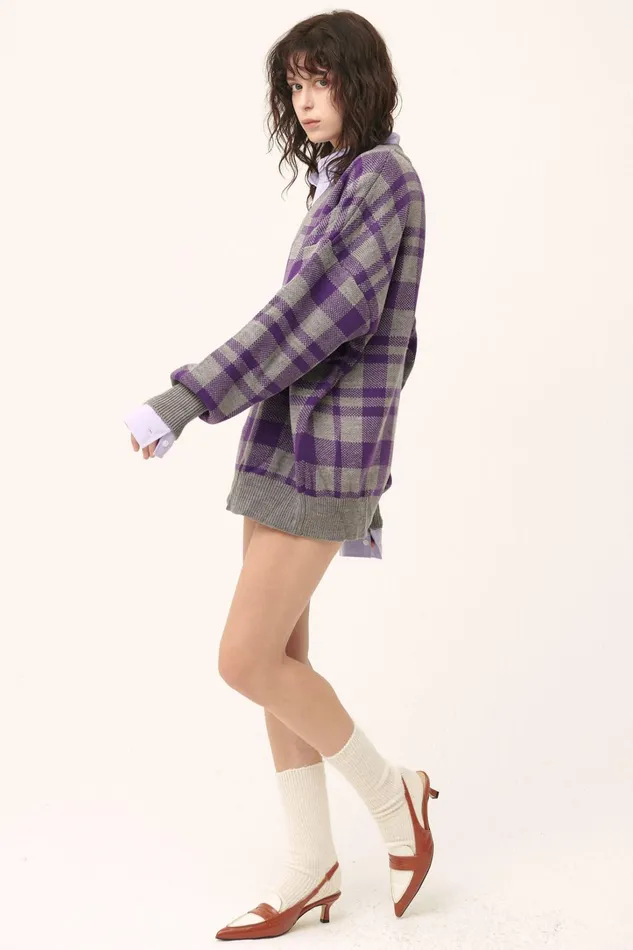 Storets Alexis Oversized Sweater In Plaid Women Sweaters and Knitwears Storets Alexis Oversized Sweater In Plaid Women Sweaters and Knitwears