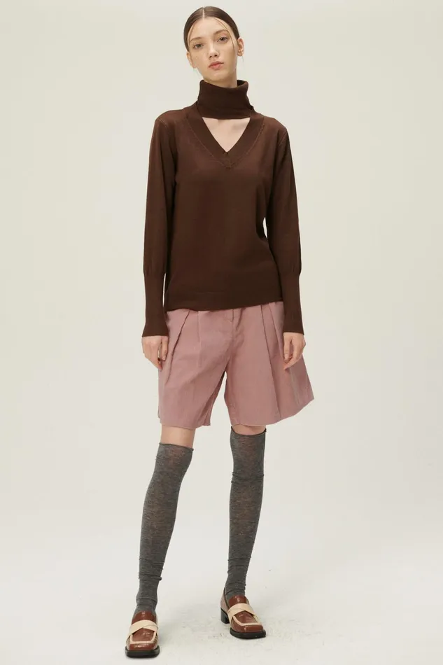 Storets Ali Choker Vneck Knit Top Women Sweaters and Knitwears