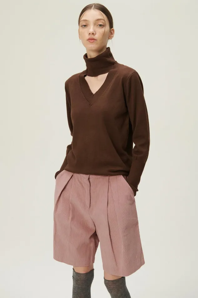 Storets Ali Choker Vneck Knit Top Women Sweaters and Knitwears