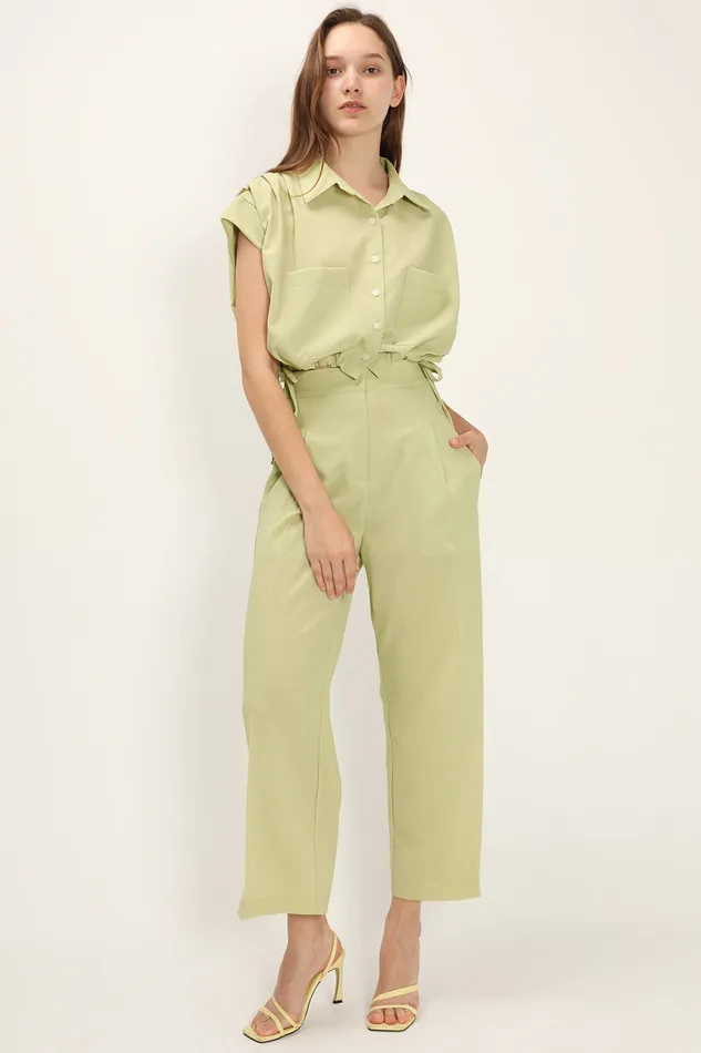Storets Alina Pintuck Wide Pants Women Trousers