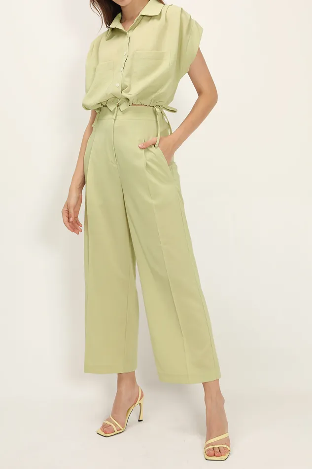 Storets Alina Pintuck Wide Pants Women Trousers