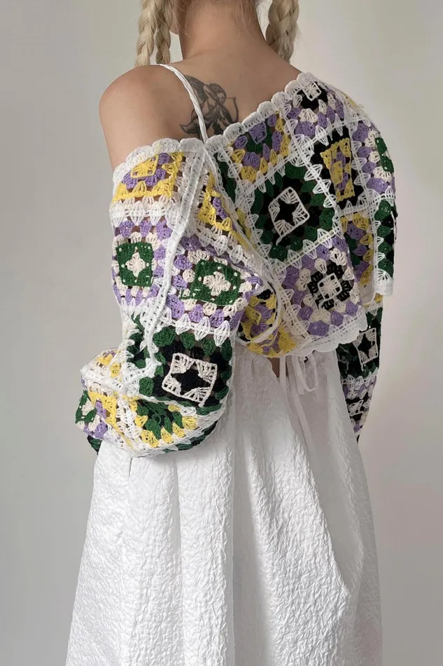 Storets Ava GrannySquare Cardi Women Cardigan