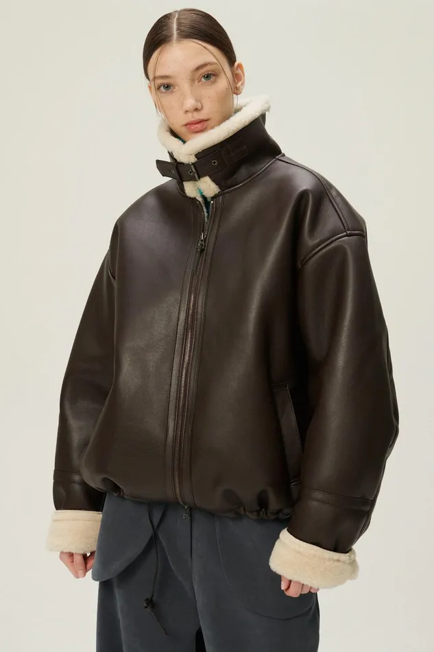 Storets Cia Oversized Aviator Jacket Women Jackets and Coats