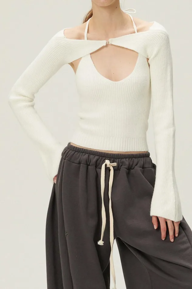 Storets Dasha Halter Top And Bolero Set Women Sweaters and Knitwears