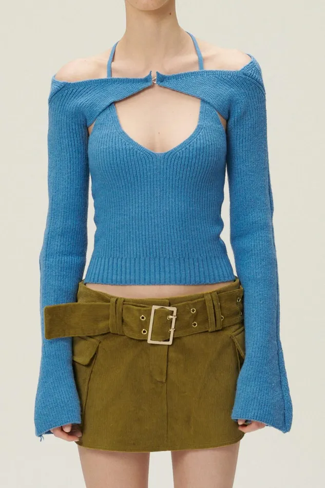 Storets Dasha Halter Top And Bolero Set Women Sweaters and Knitwears
