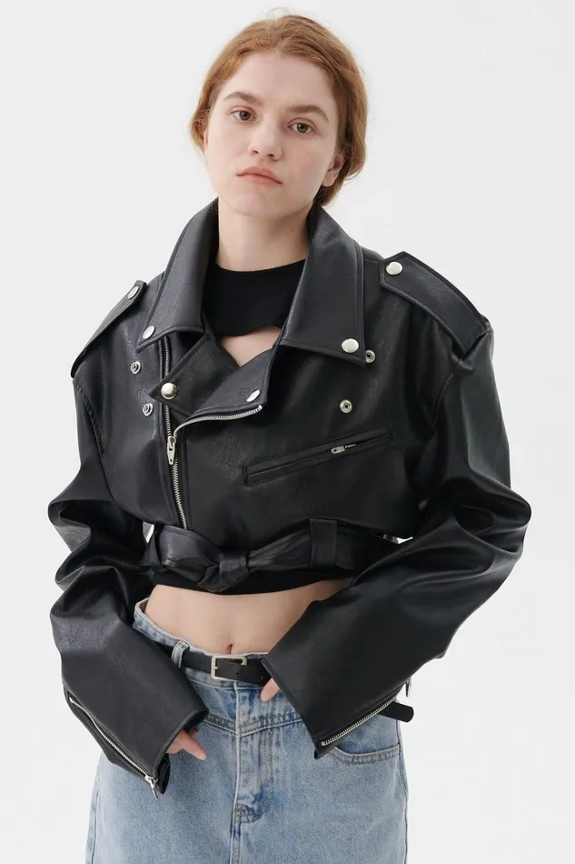 Storets Emma Cropped Rider Jacket Women Jackets and Coats Storets Emma Cropped Rider Jacket Women Jackets and Coats