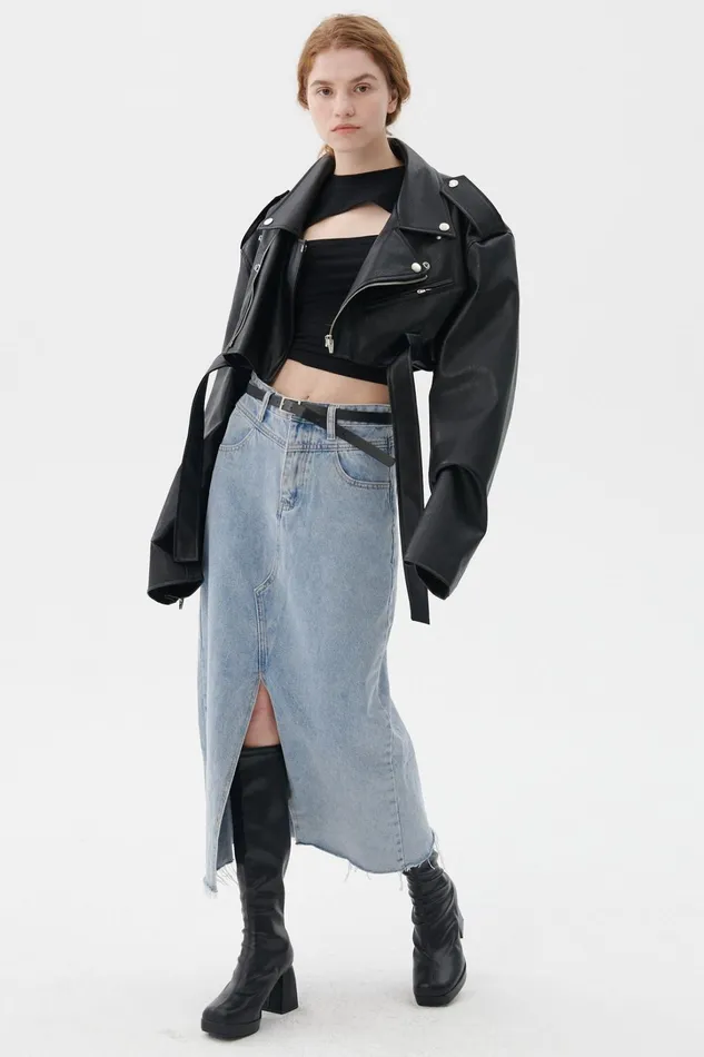 Storets Emma Cropped Rider Jacket Women Jackets and Coats Storets Emma Cropped Rider Jacket Women Jackets and Coats
