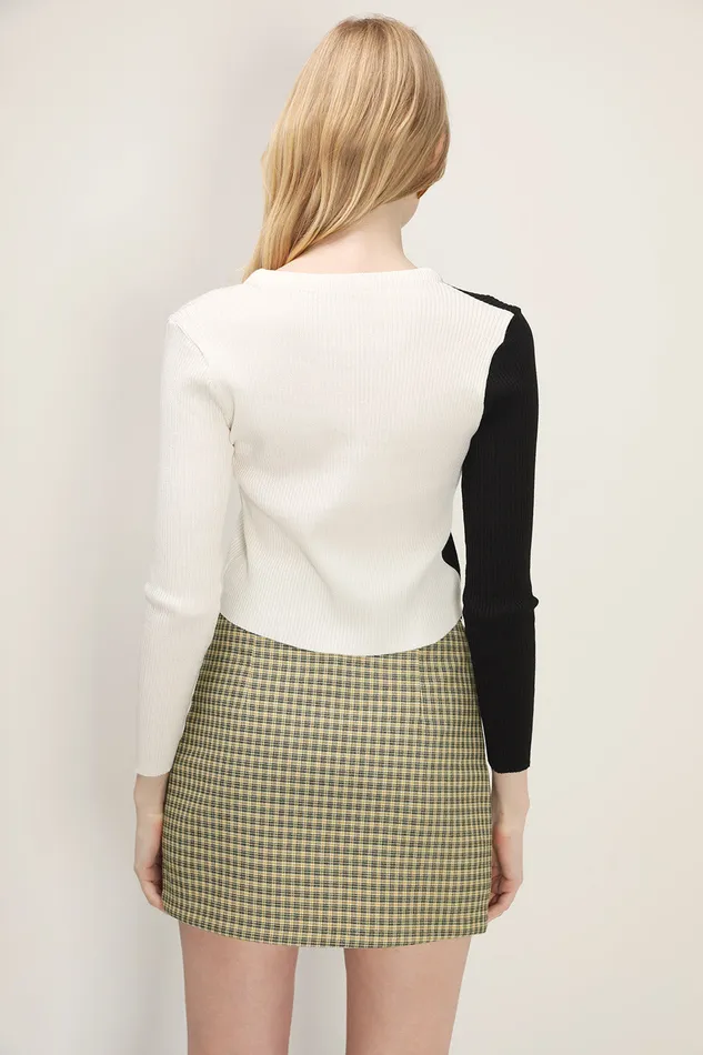 Storets Eva Color Block Ribbed Cardigan Women Sweaters and Knitwears
