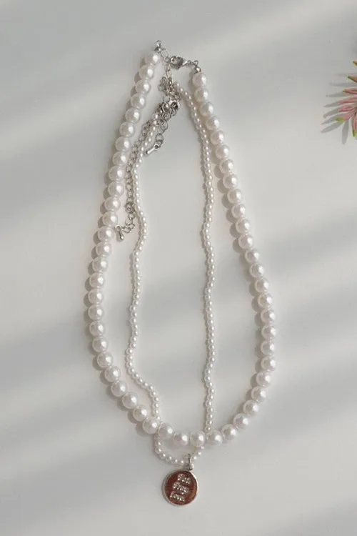 Storets Faux Pearl Layered Necklace Women Jewelry