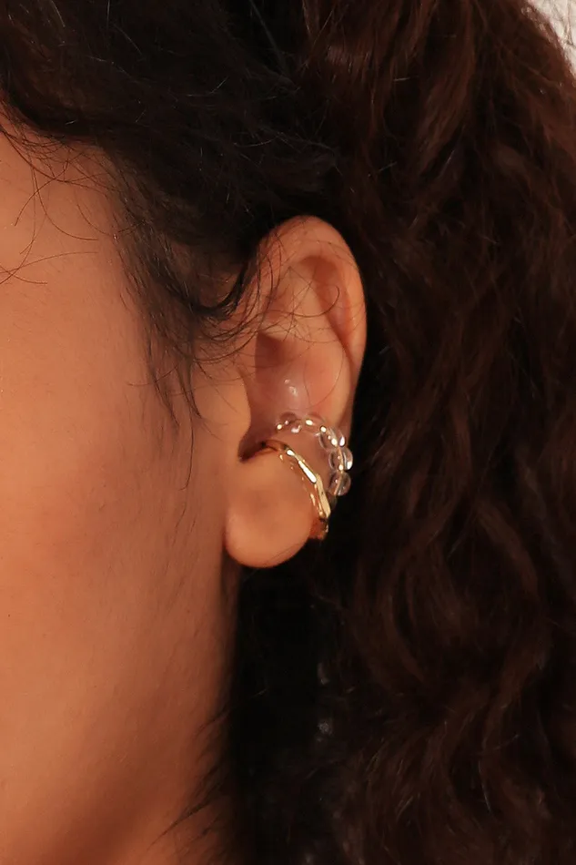 Storets Golden Ear Cuff 2Piece Set Women Jewelry
