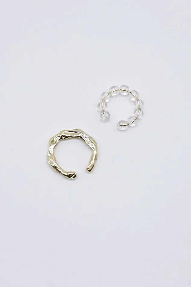 Storets Golden Ear Cuff 2Piece Set Women Jewelry