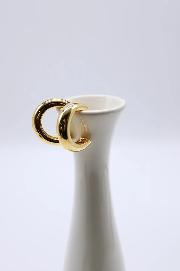 Storets Golden Half Hoop Earrings Women Jewelry
