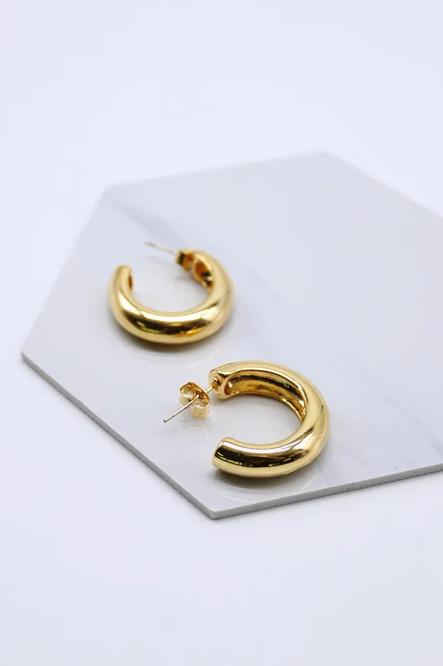 Storets Golden Half Hoop Earrings Women Jewelry