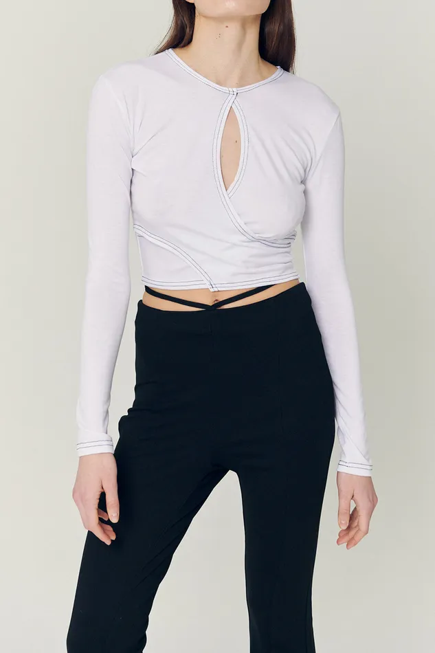 Storets Hazel Hole Wrapped Effect Top Women Tops