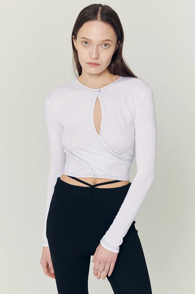 Storets Hazel Hole Wrapped Effect Top Women Tops