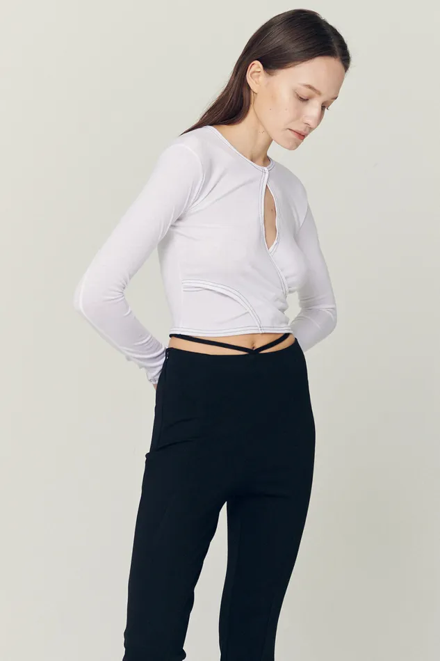 Storets Hazel Hole Wrapped Effect Top Women Tops