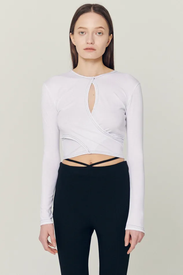 Storets Hazel Hole Wrapped Effect Top Women Tops