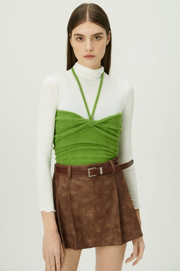 Storets Isabella Front Knot Knitted Top Women Tops