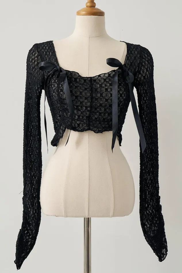 Storets Isabella Lace Cropped Top Women Tops Storets Isabella Lace Cropped Top Women Tops