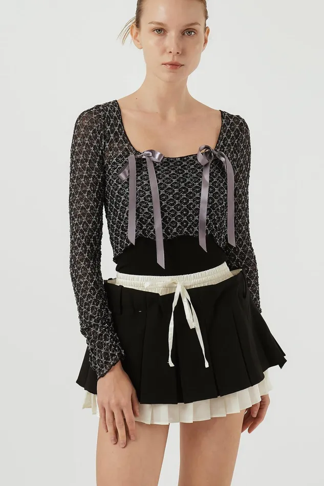 Storets Isabella Lace Cropped Top Women Tops Storets Isabella Lace Cropped Top Women Tops