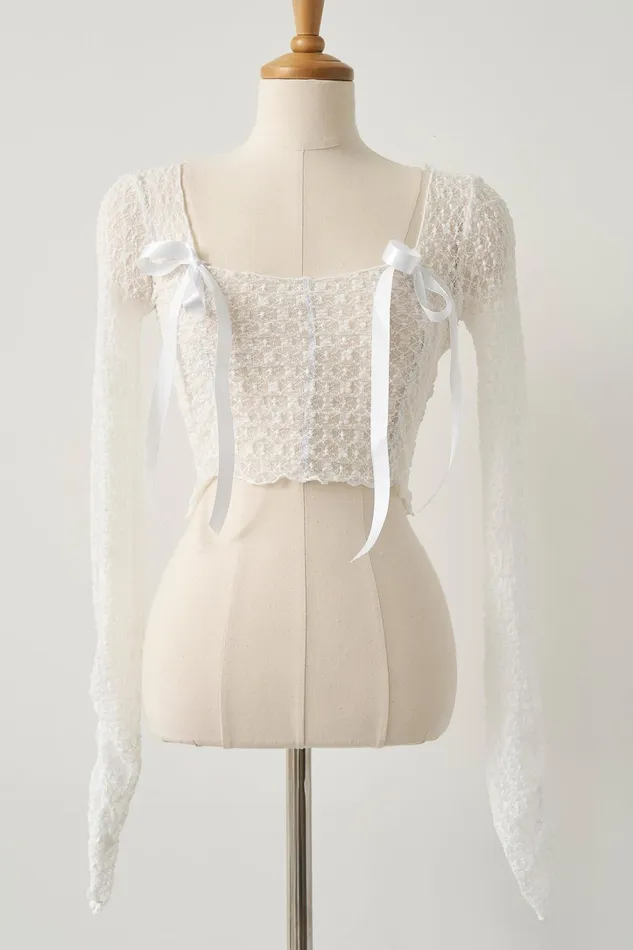 Storets Isabella Lace Cropped Top Women Tops Storets Isabella Lace Cropped Top Women Tops