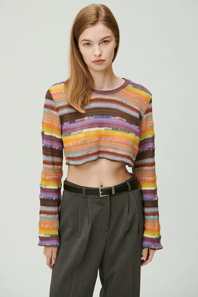 Storets Janet Multi Color Knit Top Women Tops