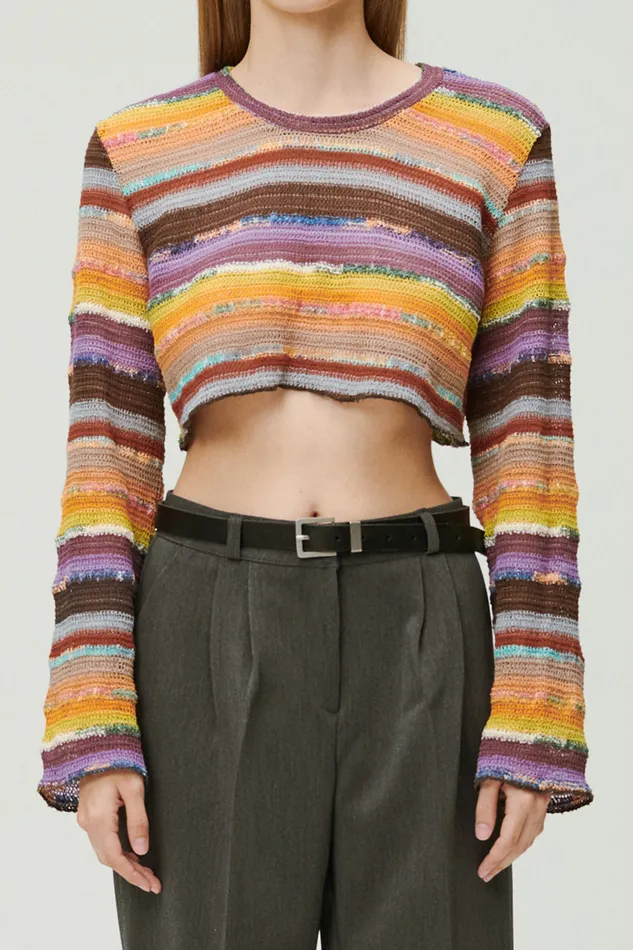 Storets Janet Multi Color Knit Top Women Tops