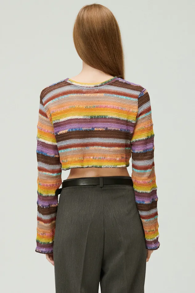 Storets Janet Multi Color Knit Top Women Tops