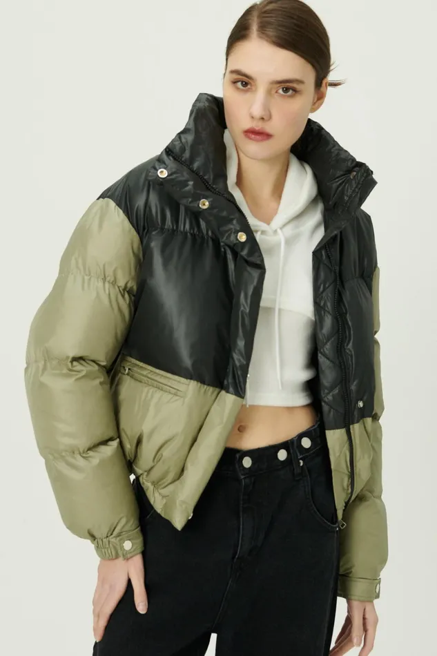Storets Joyce Color Block Puffer Coat Women Jackets and Coats