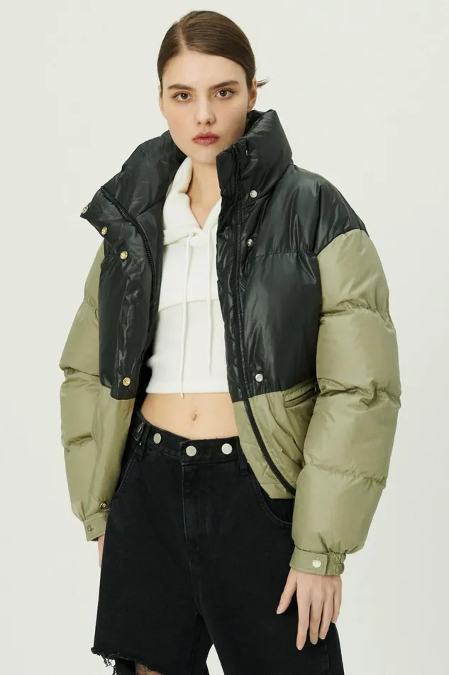 Storets Joyce Color Block Puffer Coat Women Jackets and Coats