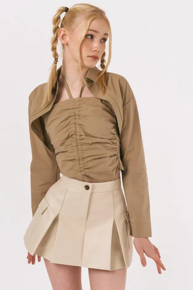 Storets Liz Pleather Mini Skort Women Skirts