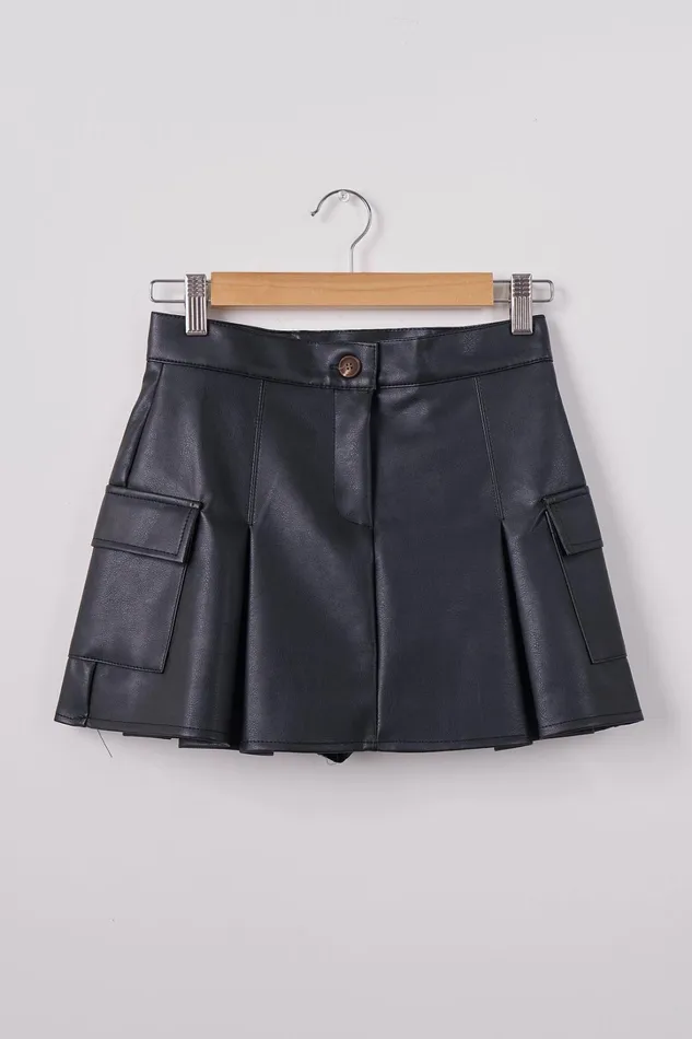Storets Liz Pleather Mini Skort Women Skirts