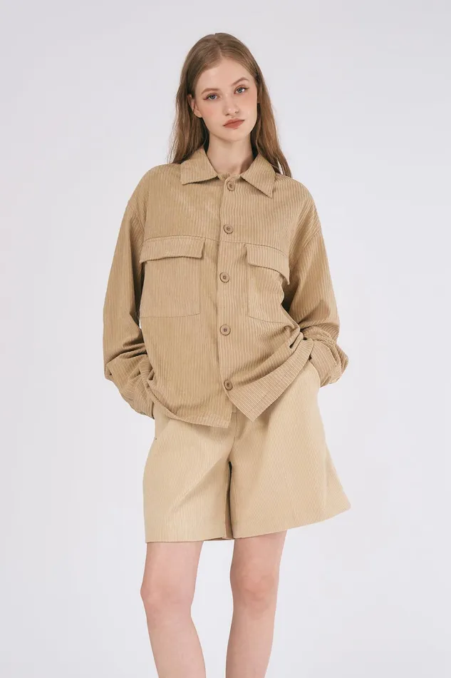 Storets Madison Oversized Cord Jacket Women Shirts and Blouses