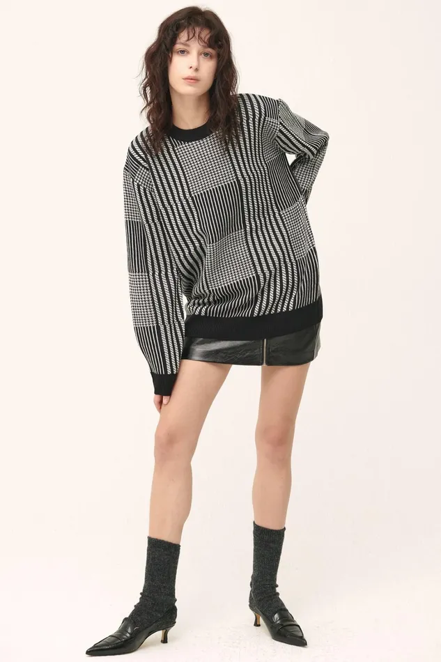 Storets Madison Sweater In Plaid Women Sweaters and Knitwears Storets Madison Sweater In Plaid Women Sweaters and Knitwears
