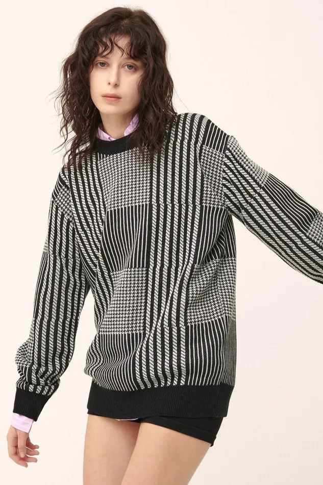 Storets Madison Sweater In Plaid Women Sweaters and Knitwears Storets Madison Sweater In Plaid Women Sweaters and Knitwears