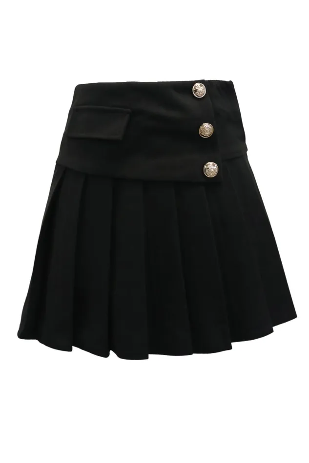 Storets Mila Gold Button Pleated Skort Women Skorts