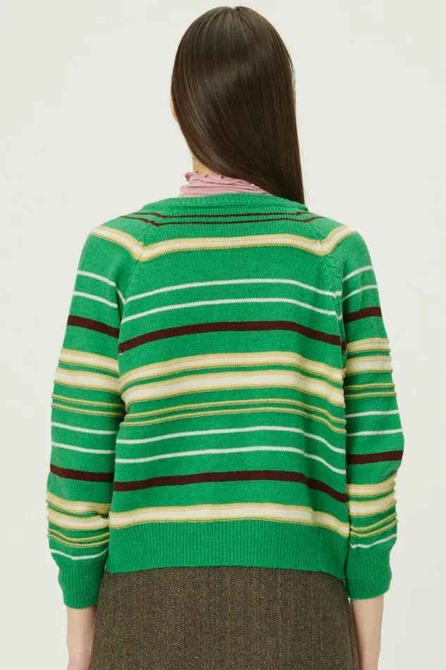 Storets Naomi Striped Knit Cardigan Women Sweaters and Knitwears