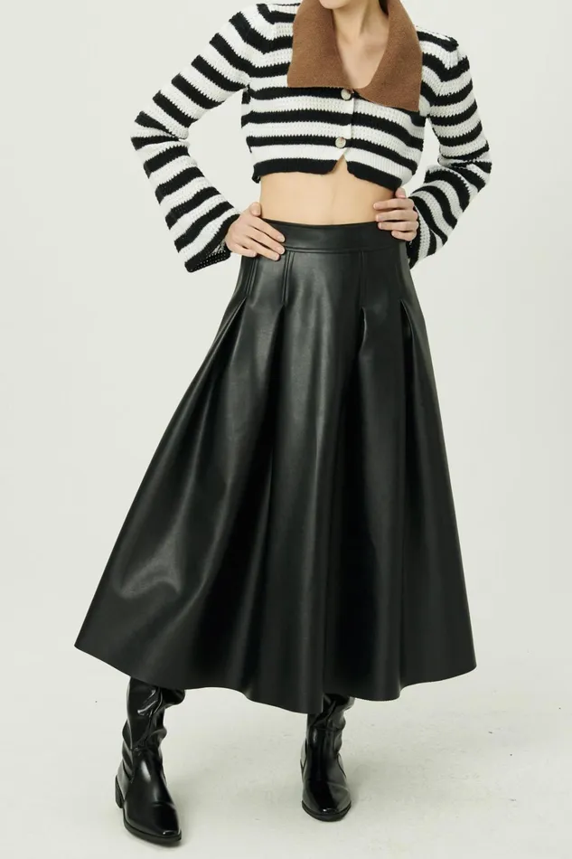 Storets Patricia Pleather Full Skirt Women Skirts