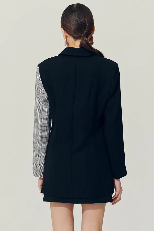Storets Reborn Bea Check Color Block Blazer Women Blazer