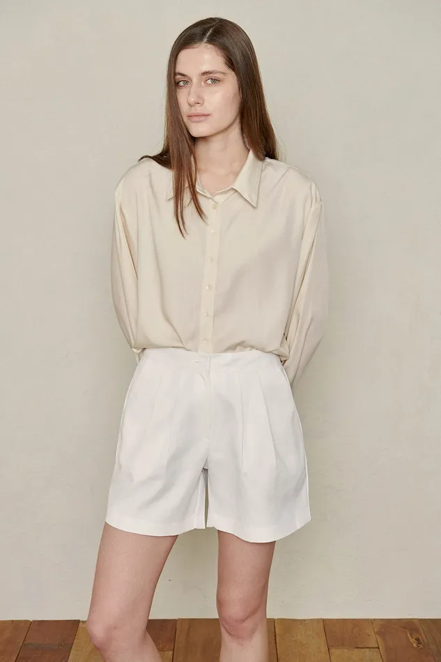 Storets Recycled Poly Pintucked Shorts Women Shorts
