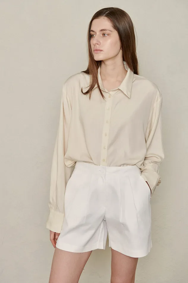 Storets Recycled Poly Pintucked Shorts Women Shorts