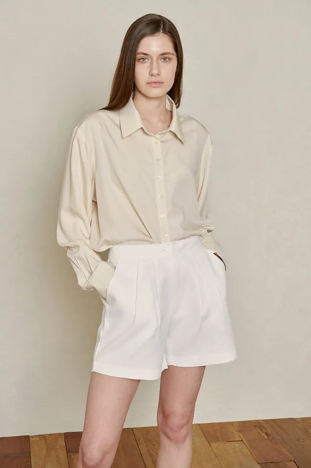 Storets Recycled Poly Pintucked Shorts Women Shorts