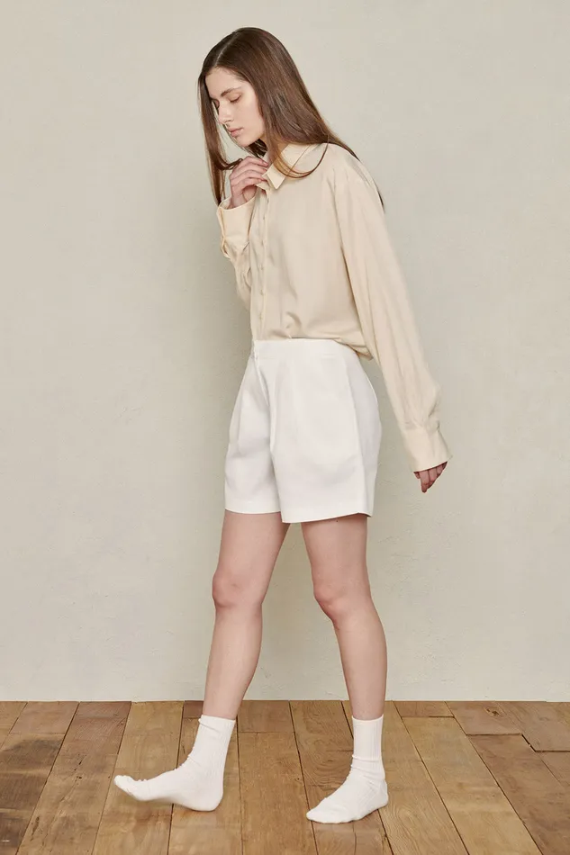 Storets Recycled Poly Pintucked Shorts Women Shorts