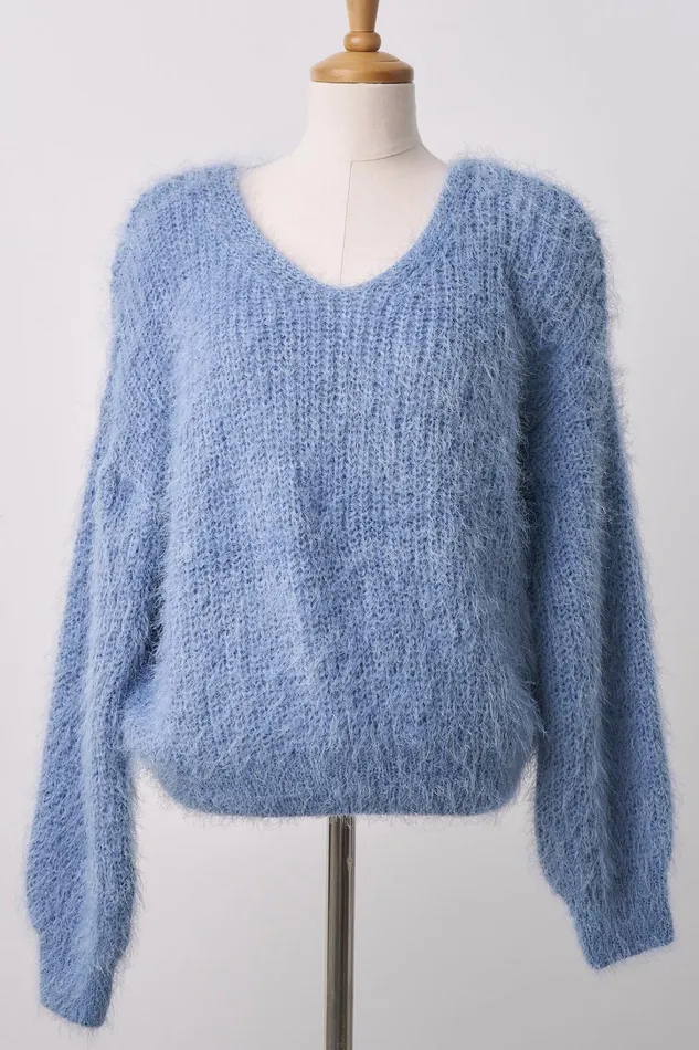 Storets Zoe Fuzzy Sweater Top Women Tops