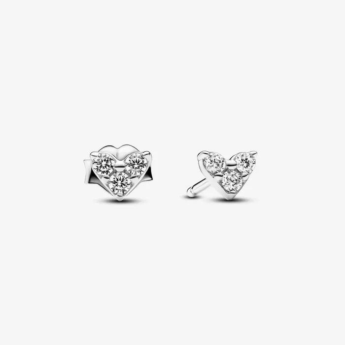 Stud Earrings Women Pandora Triple Stone Heart Stud Earrings Sterling Silver