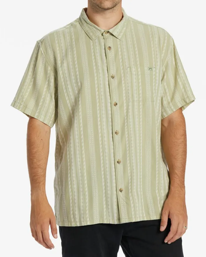 Sundays Jacquard Short Sleeve Shirt Sage Men Billabong Shirts
