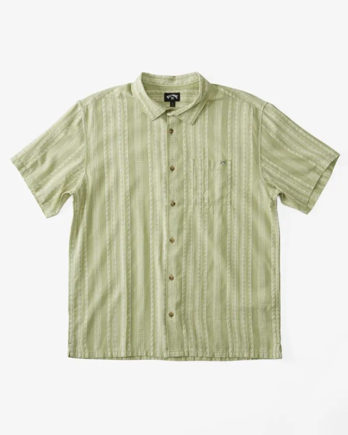 Sundays Jacquard Short Sleeve Shirt Sage Men Billabong Shirts
