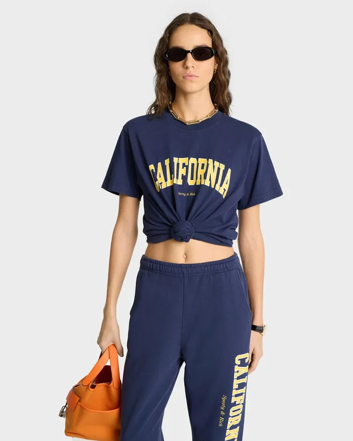 Sweatpants Women Sporty and Rich California Sweatpant 8211 NavyGold